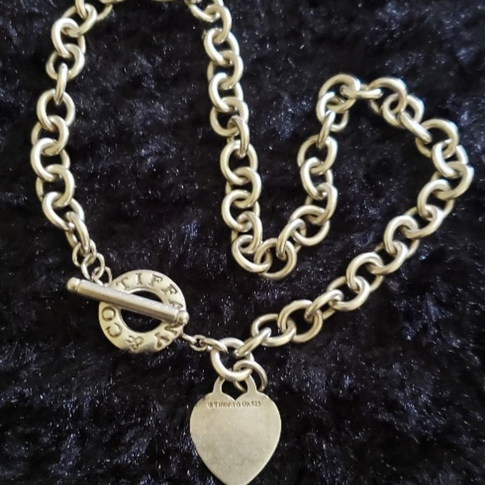 TIFFANY & CO Sterling Silver TOGGLE CHAIN CHOKER Necklace